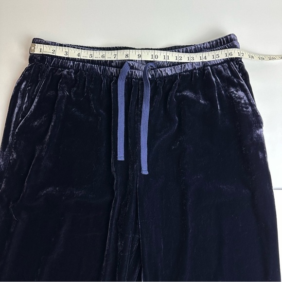 J Crew Velvet Pull On Pants Women’s size 14 Joggers Tapered Dark Blue - Picture 4 of 8